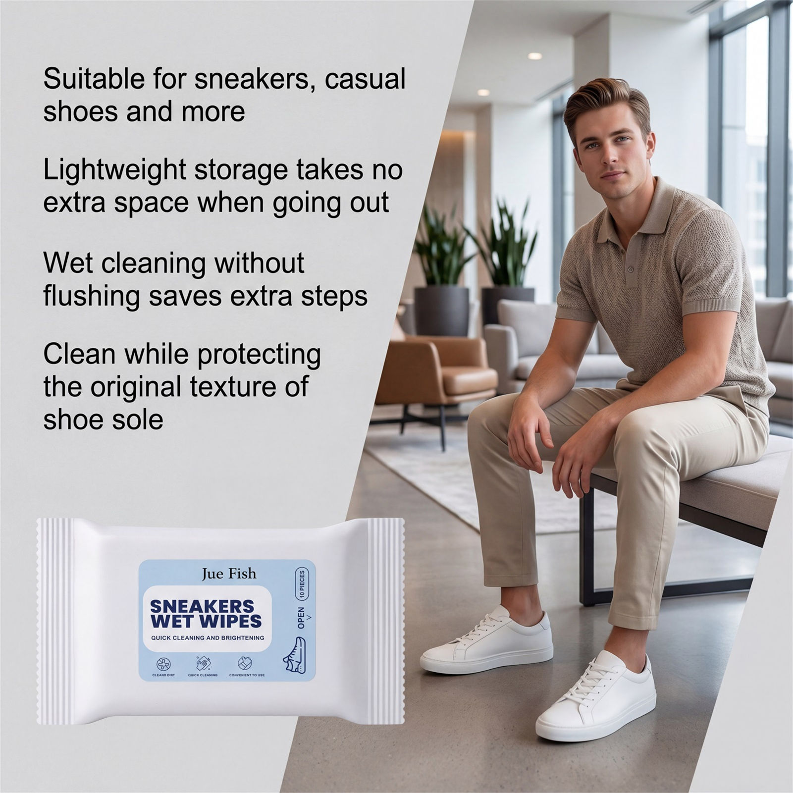 Sneaker Care Wipes - Chusteczki do czyszczenia butów, przenośne, idealne